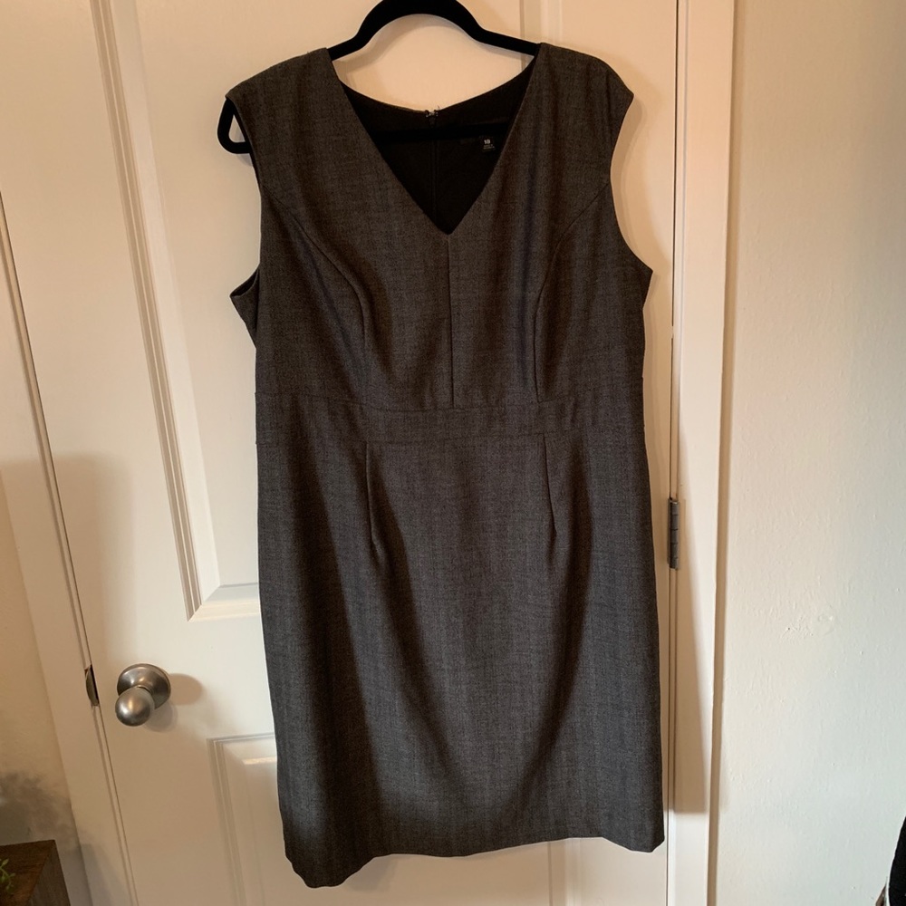 Gray herringbone Merona cap sleeve sheath dress